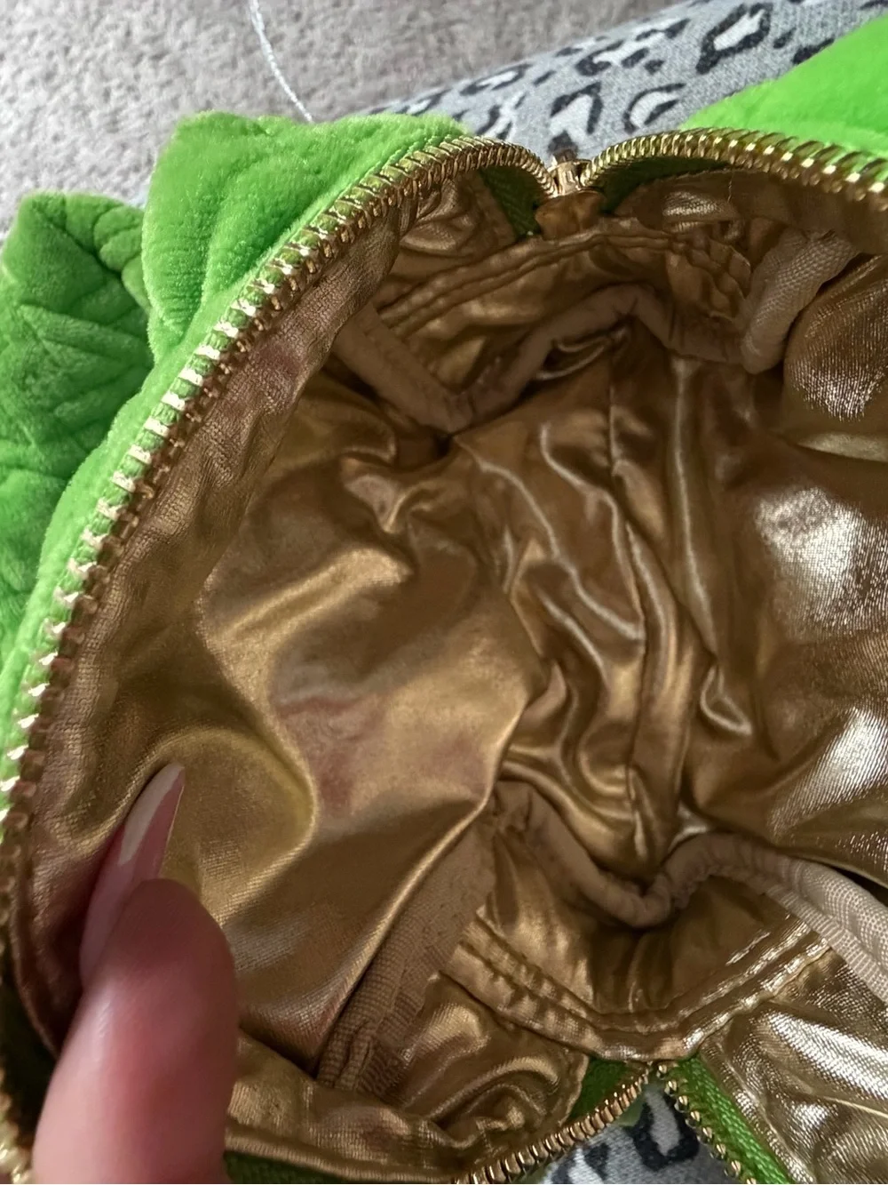 Lilly Pulitzer Gold Quilted Zipper Pouches, Cute Cosmetic Case for Women, Travel